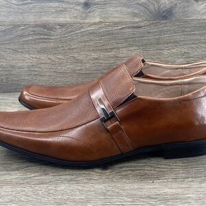 Stacy Adams Brown Leather Slip-On Loafers